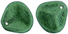 Rose Petals 14 x 13mm : Metallic Suede - Leafy Green