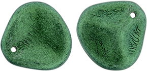 Rose Petals 14 x 13mm : Metallic Suede - Leafy Green