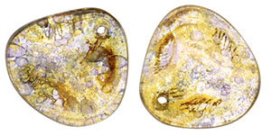 Rose Petals 14 x 13mm : Crystal - Bronze Picasso