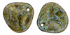 Rose Petals 14 x 13mm : Aquamarine - Bronze Picasso