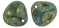 Rose Petals 14 x 13mm : Persian Turquoise - Bronze Picasso