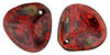 Rose Petals 14 x 13mm : Siam Ruby - Bronze Picasso