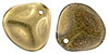 Rose Petals 14 x 13mm : Gold - Smokey Topaz