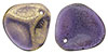 Rose Petals 14 x 13mm : Gold - Tanzanite