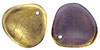 Rose Petals 14 x 13mm : Gold - Milky Amethyst