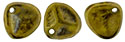 Rose Petals 8 x 7mm : Opaque Yellow - Bronze Picasso