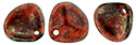 Rose Petals 8 x 7mm : Siam Ruby - Bronze Picasso