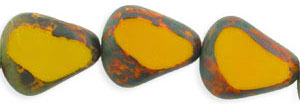 Chunky Table Cut Drop Nugget 19 x 16mm : Goldenrod - Picasso