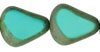 Chunky Table Cut Drop Nugget 19 x 16mm : Opaque Turquoise - Picasso