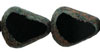 Chunky Table Cut Drop Nugget 19 x 16mm : Jet - Stone Picasso