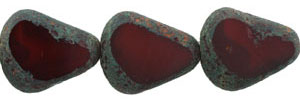 Chunky Table Cut Drop Nugget 19 x 16mm : Oxblood - Stone Picasso