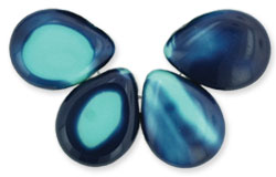 Polished Drops 16 x 12mm : Denim/Turquoise