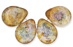 Polished Drops 16 x 12mm : Crystal - Bronze Picasso