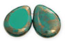 Polished Drops 16 x 12mm : Persian Turquoise - Moon Dust
