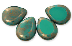 Polished Drops 16 x 12mm : Persian Turquoise - Moon Dust