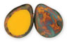 Polished Drops 16 x 12mm : Sunflower Yellow - Picasso