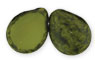 Polished Drops 16 x 12mm : Opaque Olive - Black Picasso