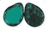 Polished Drops 16 x 12mm : Persian Turquoise - Black Picasso