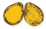 Polished Drops 16 x 12mm : Sunflow Yellow - Black Picasso