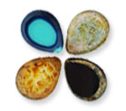 Polished Table Cut Drop Window Beads 16 x 12mm