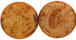 Medallion Bead 28mm : Crystal/Beige - Matte Picasso