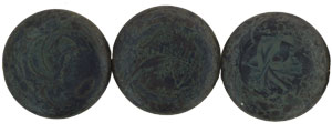 Medallion Bead 28mm : Jet - Matte Picasso