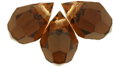 M.C. Beads 10 x 6mm - Teardrop: Smoky Topaz