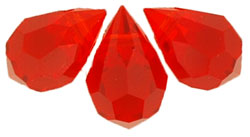 M.C. Beads 10 x 6mm - Teardrop: Siam Ruby