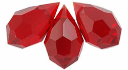 M.C. Beads 10 x 6mm - Teardrop : Ruby