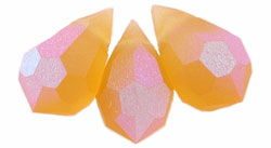 M.C. Beads 10 x 6mm - Teardrop : Matte - Med Topaz AB