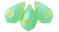 M.C. Beads 10 x 6mm - Teardrop : Matte - Peridot AB