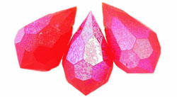 M.C. Beads 10 x 6mm - Teardrop : Matte - Lt Siam Ruby AB