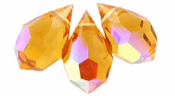 M.C. Beads 10 x 6mm - Teardrop : Topaz AB