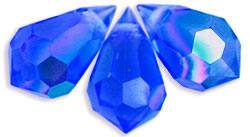 M.C. Beads 10 x 6mm - Teardrop : Sapphire AB