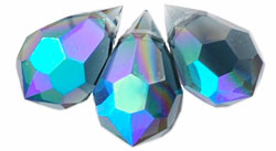 M.C. Beads 10 x 6mm - Teardrop : Montana Blue AB