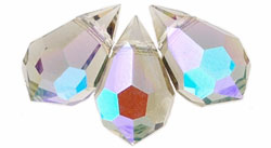 M.C. Beads 10 x 6mm - Teardrop : Black Diamond AB