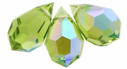 M.C. Beads 10 x 6mm - Teardrop : Olivine AB