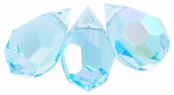 M.C. Beads 10 x 6mm - Teardrop : Aquamarine AB