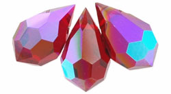M.C. Beads 10 x 6mm - Teardrop : Ruby AB