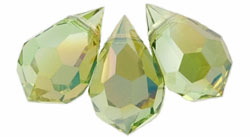 M.C. Beads 10 x 6mm - Teardrop : Chrysolite - Celsian