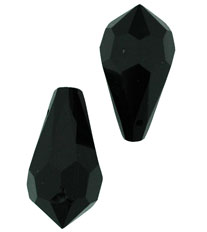 M.C. Beads 18 x 9mm - Teardrop: Jet