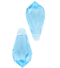 M.C. Beads 18 x 9mm - Teardrop: Lt Sapphire
