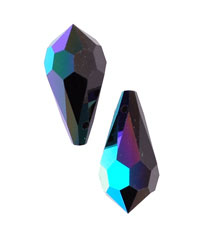 M.C. Beads 18 x 9mm - Teardrop : Jet AB