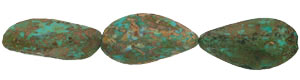 Twisted Pinch Bead 24 x 13mm : Turquoise - Stone Picasso (18pc)