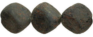 Pinched Round Bead 14mm : Jet - Stone Picasso