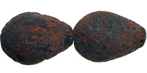 Pressed Bead 15/11mm : Jet - Stone Picasso