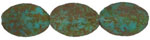 Raised Oval 17 x 11mm : Opaque Turquoise - Stone Picasso (18pcs)
