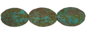 Raised Oval 17 x 11mm : Opaque Turquoise - Stone Picasso (18pcs)