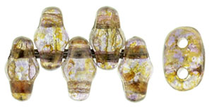 MiniDuo 4 x 2mm : Luster - Transparent Gold/Smokey Topaz