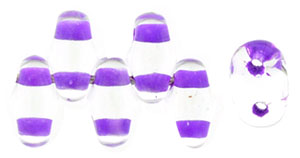 MiniDuo 4 x 2mm Tube 2.5" : Crystal - Lt Purple-Lined
